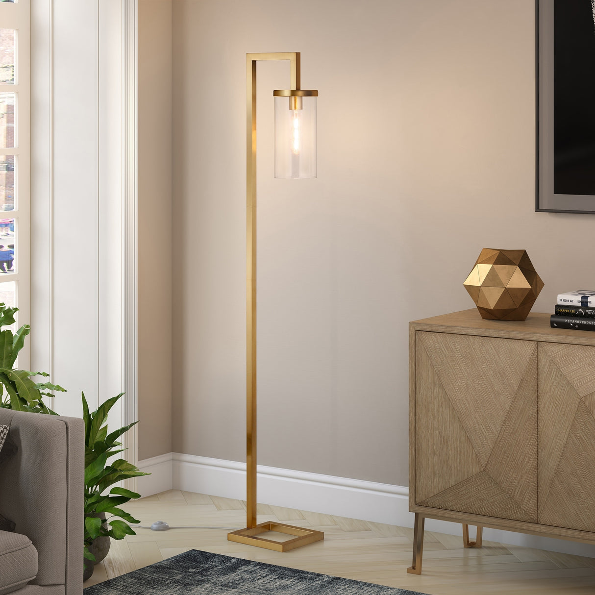 Malva 67.75" Tall Floor Lamp with Glass Shade - 11" Wide