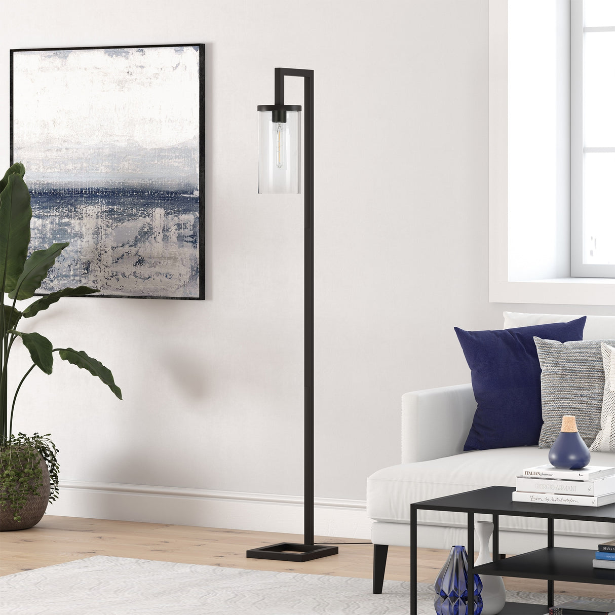 Malva 67.75" Tall Floor Lamp with Glass Shade - 11" Wide