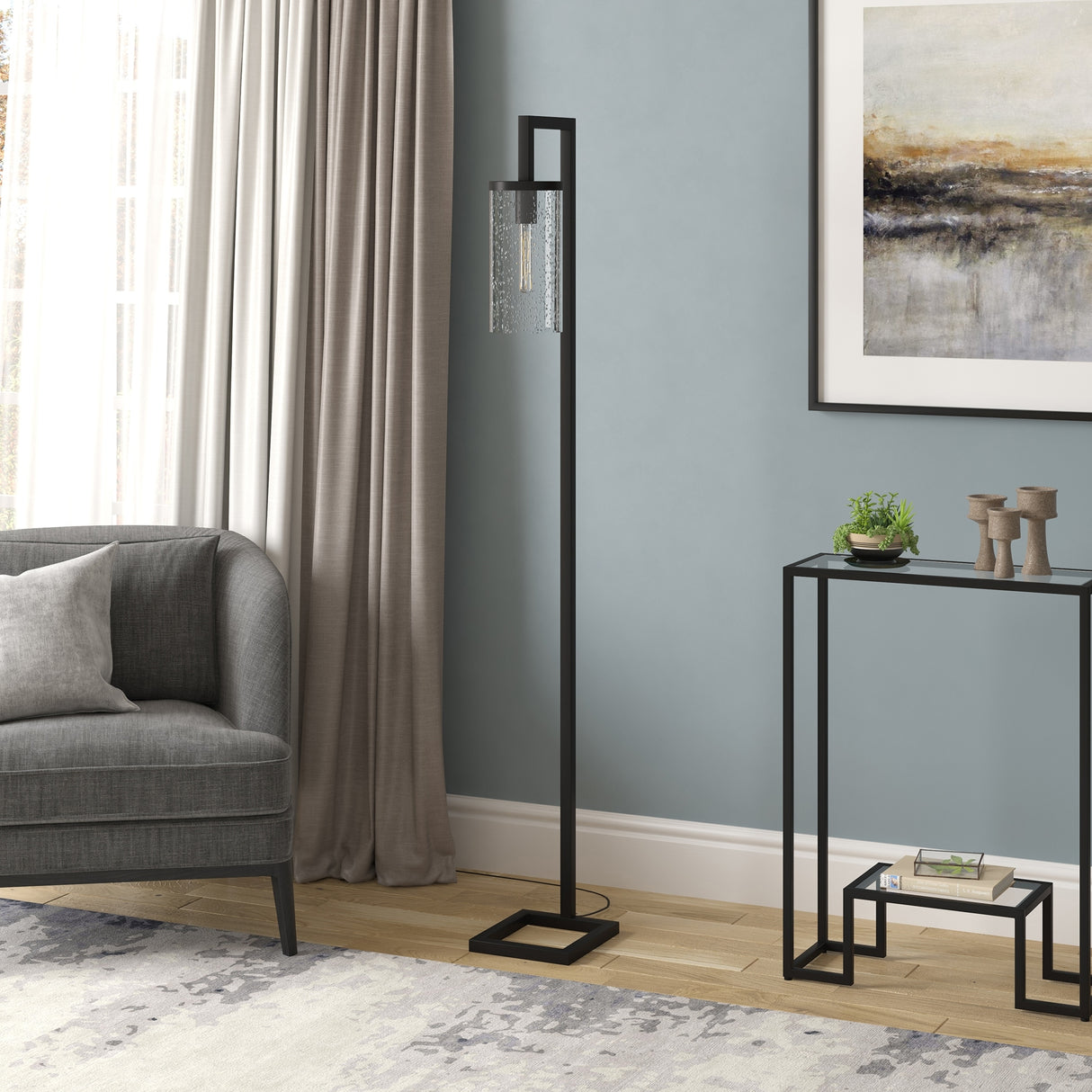 Malva 67.75" Tall Floor Lamp with Glass Shade - 11" Wide