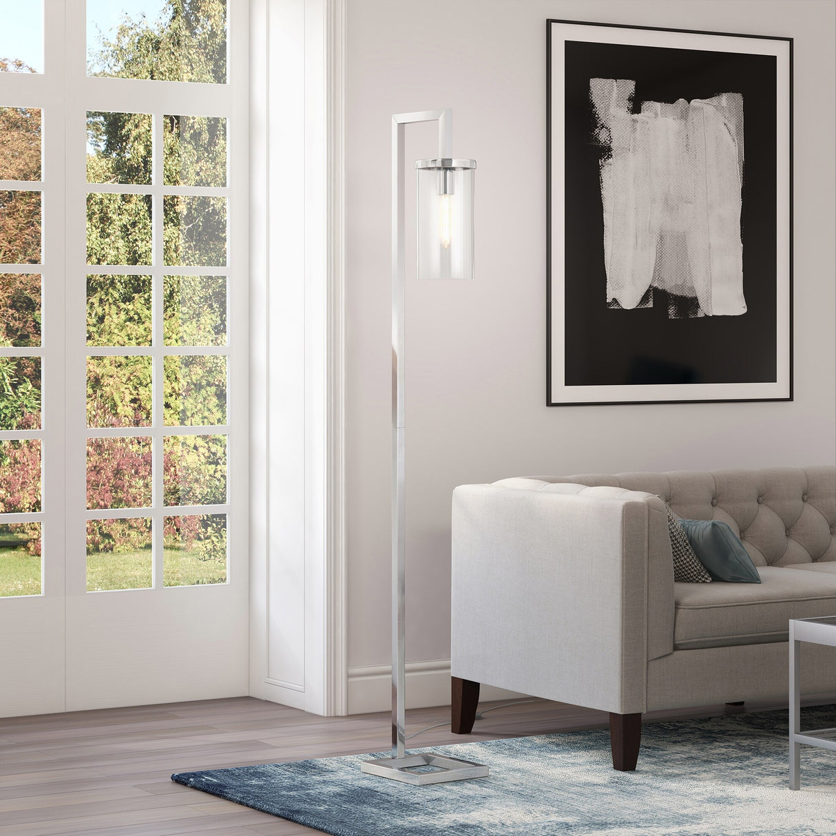 Malva 67.75" Tall Floor Lamp with Glass Shade - 11" Wide
