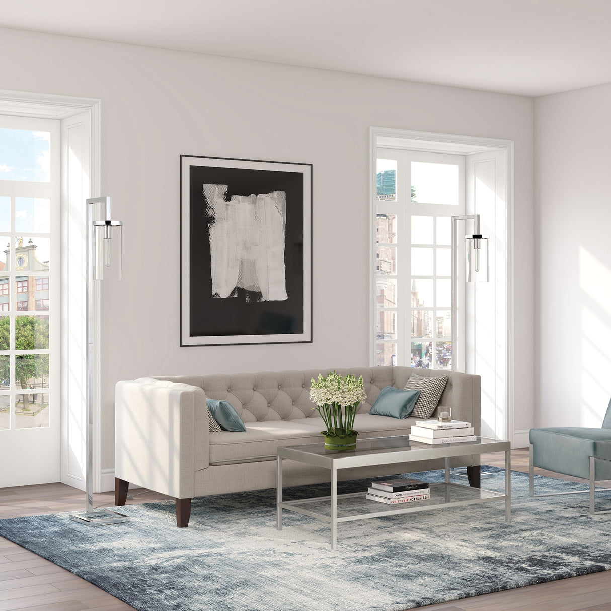 Malva 67.75" Tall Floor Lamp with Glass Shade - 11" Wide