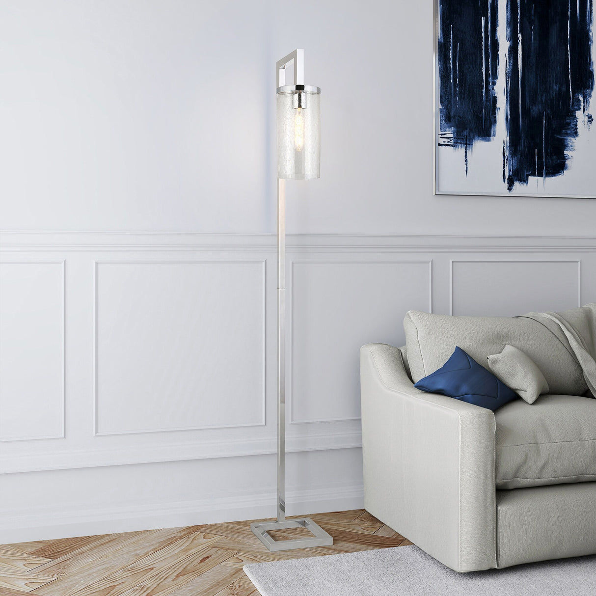 Malva 67.75" Tall Floor Lamp with Glass Shade - 11" Wide