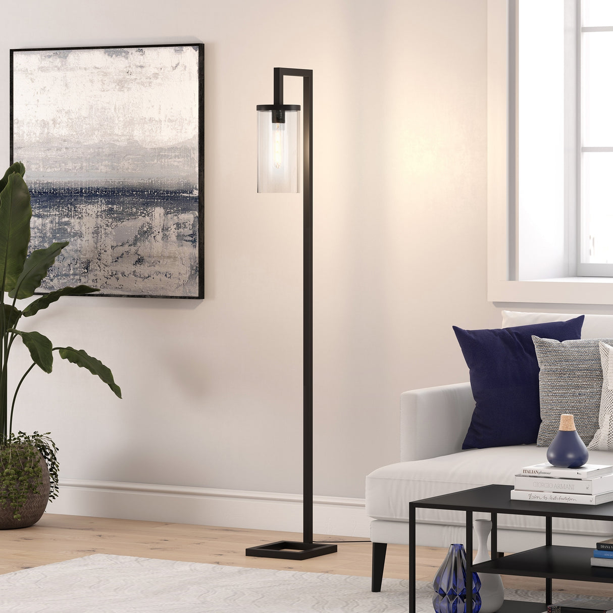 Malva 67.75" Tall Floor Lamp with Glass Shade - 11" Wide
