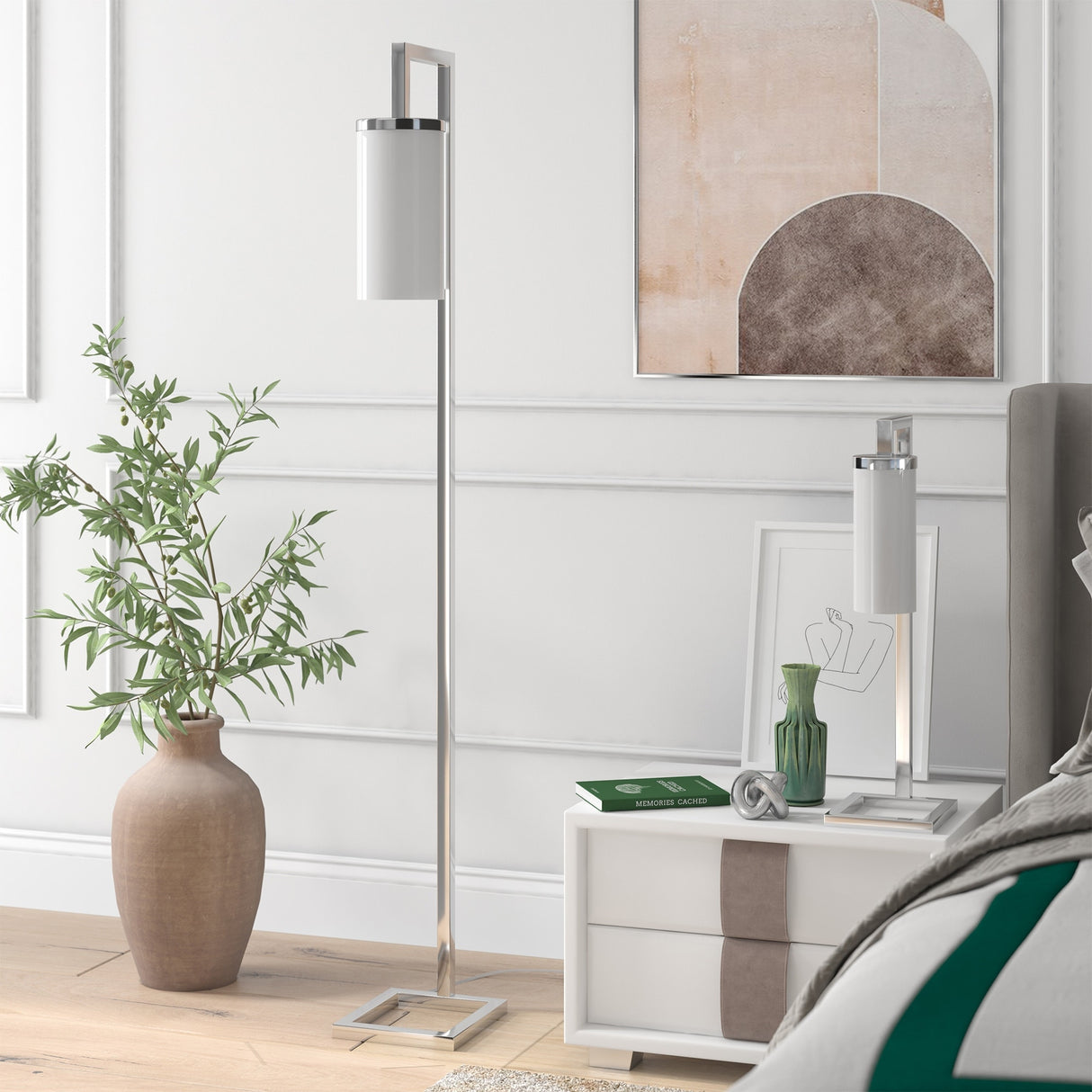 Malva 67.75" Tall Floor Lamp with Glass Shade - 11" Wide
