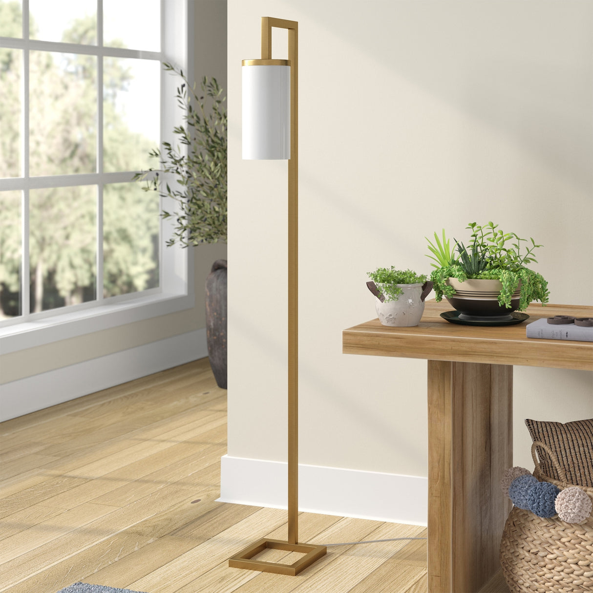 Malva 67.75" Tall Floor Lamp with Glass Shade - 11" Wide