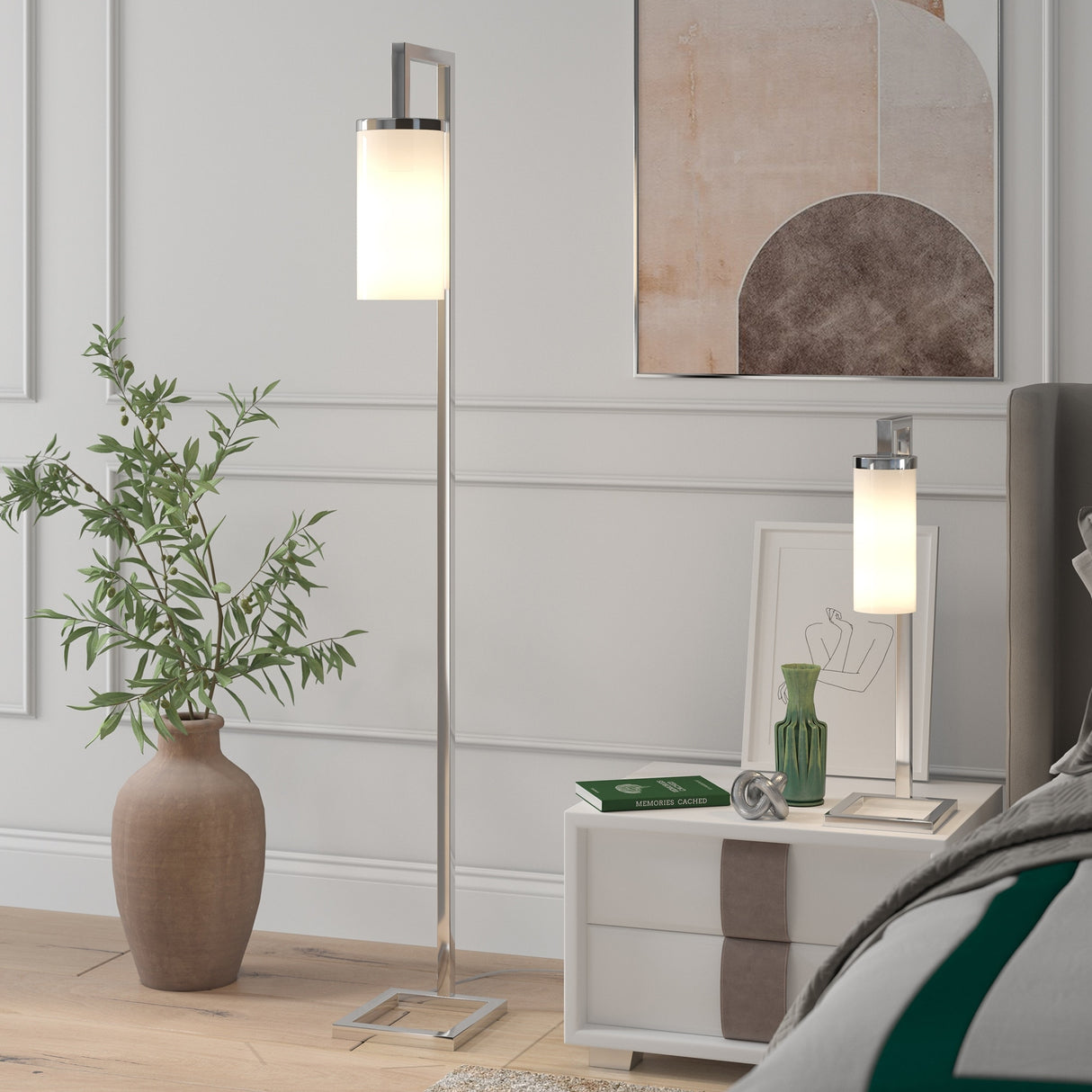 Malva 67.75" Tall Floor Lamp with Glass Shade - 11" Wide