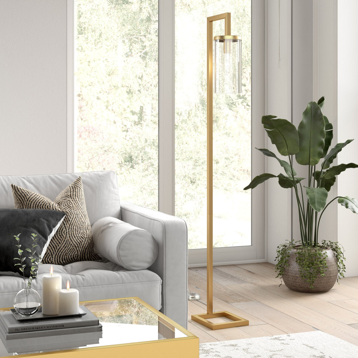Malva 67.75" Tall Floor Lamp with Glass Shade - 11" Wide