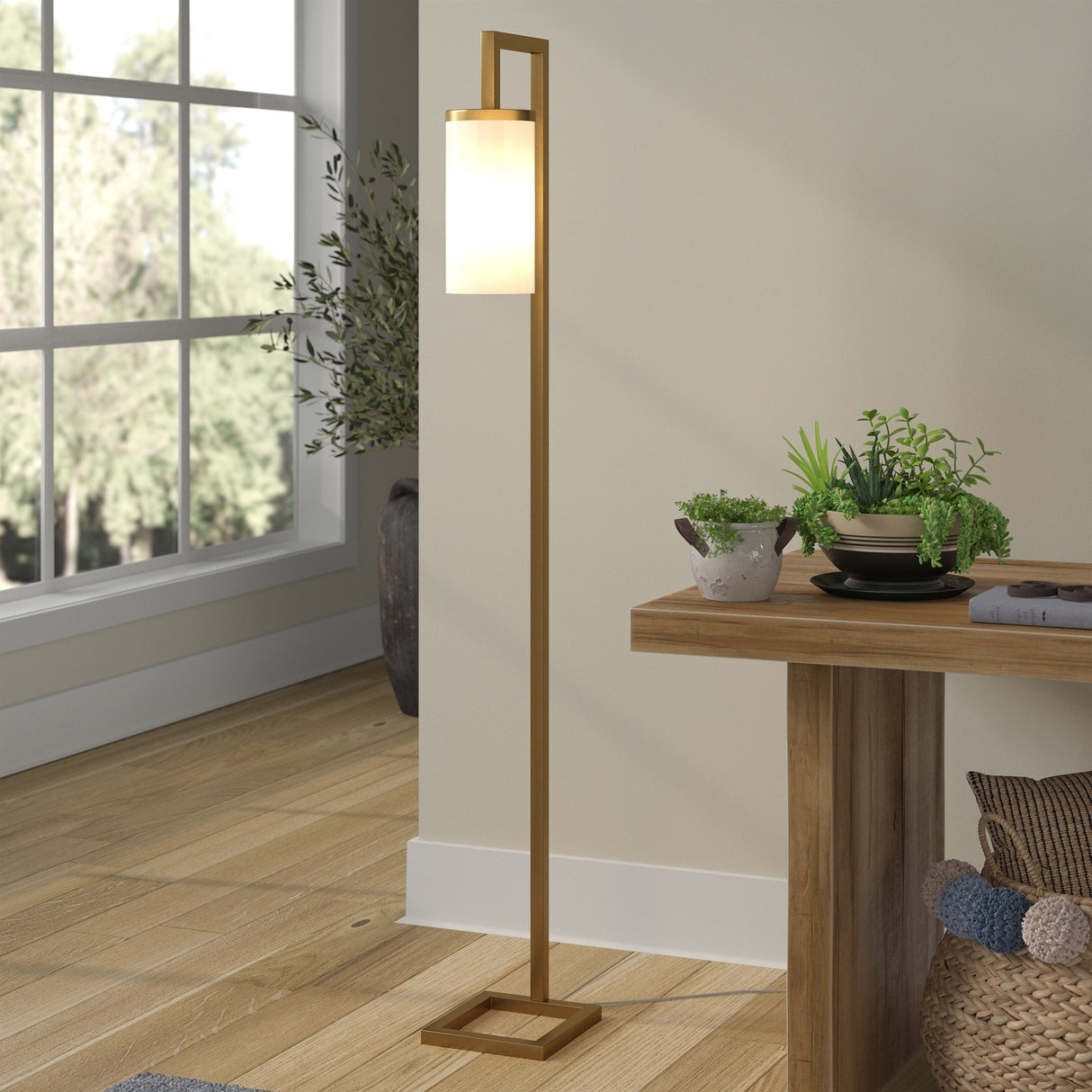 Malva 67.75" Tall Floor Lamp with Glass Shade - 11" Wide
