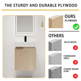 Malwee 18" Floating Bathroom Vanity, Wall Mounted Bathroom Vanity with Ceramic Sink and Soft Close Door