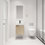Malwee 18" Floating Bathroom Vanity, Wall Mounted Bathroom Vanity with Ceramic Sink and Soft Close Door