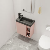 Malwee 20" Floating Bathroom Vanity, Mini Wall Mounted Bathroom Vanity with Resin Sink and Soft Close Door