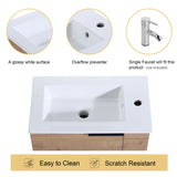 Malwee 22" Floating Bathroom Vanity, Mini Wall Mounted Bathroom Vanity, Single with Ceramic Top and Soft Close Door