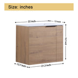 Malwee 22" Floating Bathroom Vanity, Mini Wall Mounted Bathroom Vanity, Single with Ceramic Top and Soft Close Door