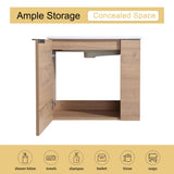 Malwee 22" Floating Bathroom Vanity, Mini Wall Mounted Bathroom Vanity, Single with Ceramic Top and Soft Close Door