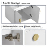 Malwee 24"/28" Floating Bathroom Vanity, Wall Mounted Bathroom Vanity with Ceramic Sink and Soft Close Door