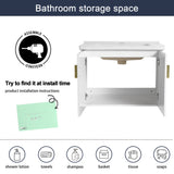 Malwee 24"/28" Floating Bathroom Vanity, Wall Mounted Bathroom Vanity with Ceramic Sink and Soft Close Door