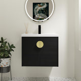 Malwee 24"/28" Floating Bathroom Vanity, Wall Mounted Bathroom Vanity with Ceramic Sink and Soft Close Door