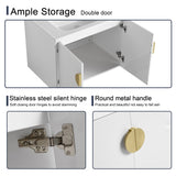 Malwee 24"/28" Floating Bathroom Vanity, Wall Mounted Bathroom Vanity with Ceramic Sink and Soft Close Door
