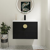 Malwee 24"/28" Floating Bathroom Vanity, Wall Mounted Bathroom Vanity with Ceramic Sink and Soft Close Door