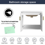 Malwee 24"/28" Floating Bathroom Vanity, Wall Mounted Bathroom Vanity with Ceramic Sink and Soft Close Door