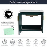 Malwee 24"/28" Floating Bathroom Vanity, Wall Mounted Bathroom Vanity with Ceramic Sink and Soft Close Door