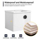 Malwee 24"/28" Floating Bathroom Vanity, Wall Mounted Bathroom Vanity with Ceramic Sink and Soft Close Door