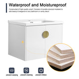 Malwee 24"/28" Floating Bathroom Vanity, Wall Mounted Bathroom Vanity with Ceramic Sink and Soft Close Door