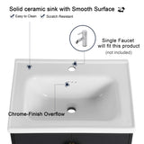 Malwee 24"/28" Floating Bathroom Vanity, Wall Mounted Bathroom Vanity with Ceramic Sink and Soft Close Door