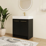 Malwee 24"/30"/36"/48" Bathroom Vanity with Sink, FreeStanding Vanity with Soft Close Doors and adjustable shelf