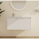 Malwee 24"/30"/36"/48" Floating Bathroom Vanity, Wall Mounted Bathroom Vanity with Resin Top,Soft Close Doors