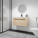 Malwee 24"/30"/36" Floating Bathroom Vanity, Wall Mounted Bathroom Vanity with Resin Sink,Soft Close Doors