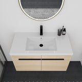 Malwee 24"/30"/36" Floating Bathroom Vanity, Wall Mounted Bathroom Vanity with Resin Sink,Soft Close Doors