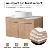 Malwee 24"/30" Floating Bathroom Vanity, Wall Mounted Bathroom Vanity with Ceramic Sink,Soft Close Doors