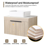 Malwee 24"/30" Floating Bathroom Vanity, Wall Mounted Bathroom Vanity with Ceramic Sink,Soft Close Doors