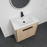 Malwee 24"/30" FreeStanding Bathroom Vanity, Floor Stand Bathroom Vanity with Sink,Soft Close Door and Adjustable shelf