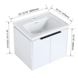 Malwee 24"/36"/48"/60" Floating Bathroom Vanity, Wall Mounted Bathroom Vanity with Ceramic Sink,Soft Close Door and Shelf