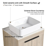 Malwee 24"/30" Floating Bathroom Vanity, Wall Mounted Bathroom Vanity with Ceramic Sink,Soft Close Doors