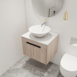 Malwee 24"/30" Floating Bathroom Vanity, Wall Mounted Bathroom Vanity with Ceramic Sink,Soft Close Doors