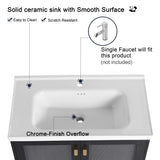 Malwee 28"/32" FreeStanding Bathroom Vanity, Floor Stand Bathroom Vanity with Ceramic Sink,Soft Close Door and Adjustable shelf