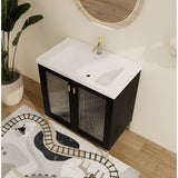 Malwee 28"/32" FreeStanding Bathroom Vanity, Floor Stand Bathroom Vanity with Ceramic Sink,Soft Close Door and Adjustable shelf