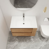Malwee 30"/36" Floating Bathroom Vanity, Wall Mounted Bathroom Vanity with Sink,Soft Close Drawers and Side Adjustable Shelf