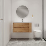 Malwee 30"/36" Floating Bathroom Vanity, Wall Mounted Bathroom Vanity with Sink,Soft Close Drawers and Side Adjustable Shelf