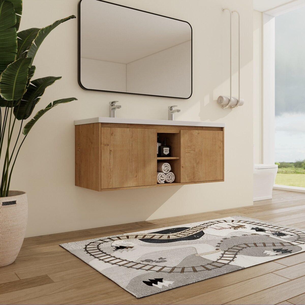 Malwee 48" Floating Bathroom Vanity with Resin Sink