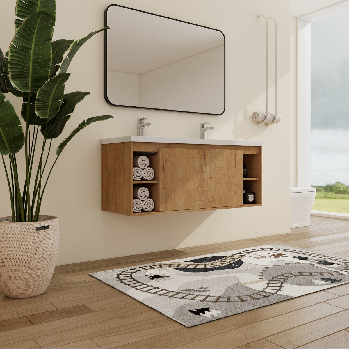 Malwee 48" Floating Bathroom Vanity with Resin Sink