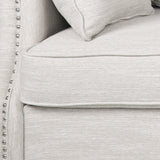 Manbow Fabric Pillowback 3 Seater Sofa with Nailhead Trim by Christopher Knight Home