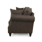Manbow Fabric Pillowback 3 Seater Sofa with Nailhead Trim by Christopher Knight Home