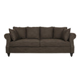 Manbow Fabric Pillowback 3 Seater Sofa with Nailhead Trim by Christopher Knight Home