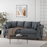 Manbow Fabric Pillowback 3 Seater Sofa with Nailhead Trim by Christopher Knight Home