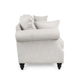 Manbow Fabric Pillowback 3 Seater Sofa with Nailhead Trim by Christopher Knight Home