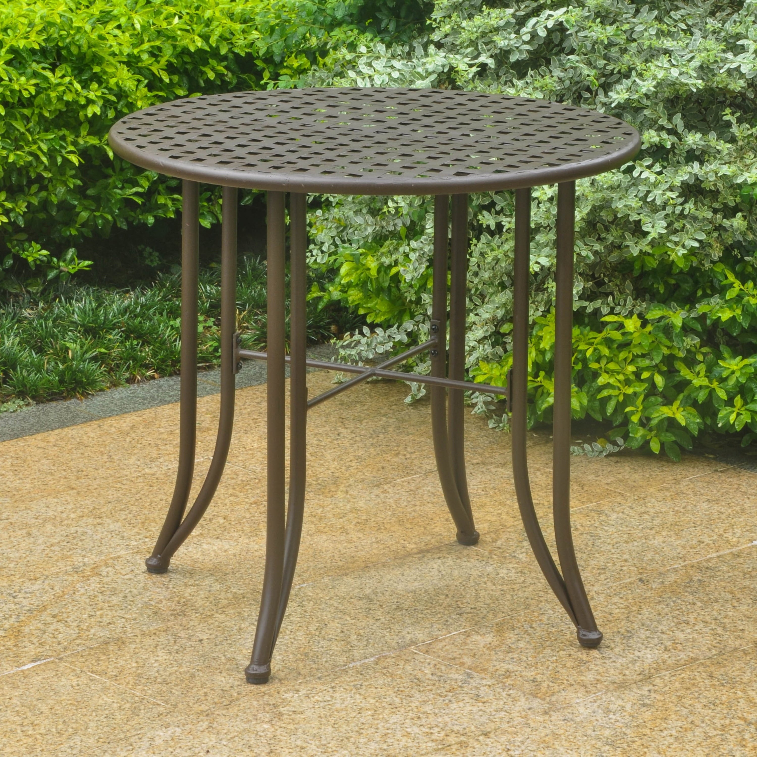 Mandalay 30 inch Iron Patio Bistro Table Overstock